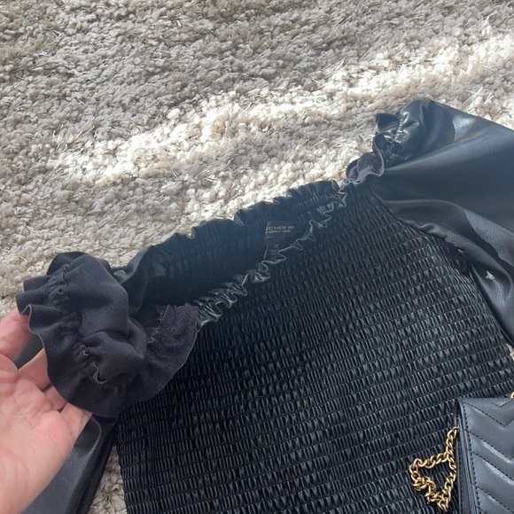 Andrew Marc New York Leather Blouse - Picture 4 of 6